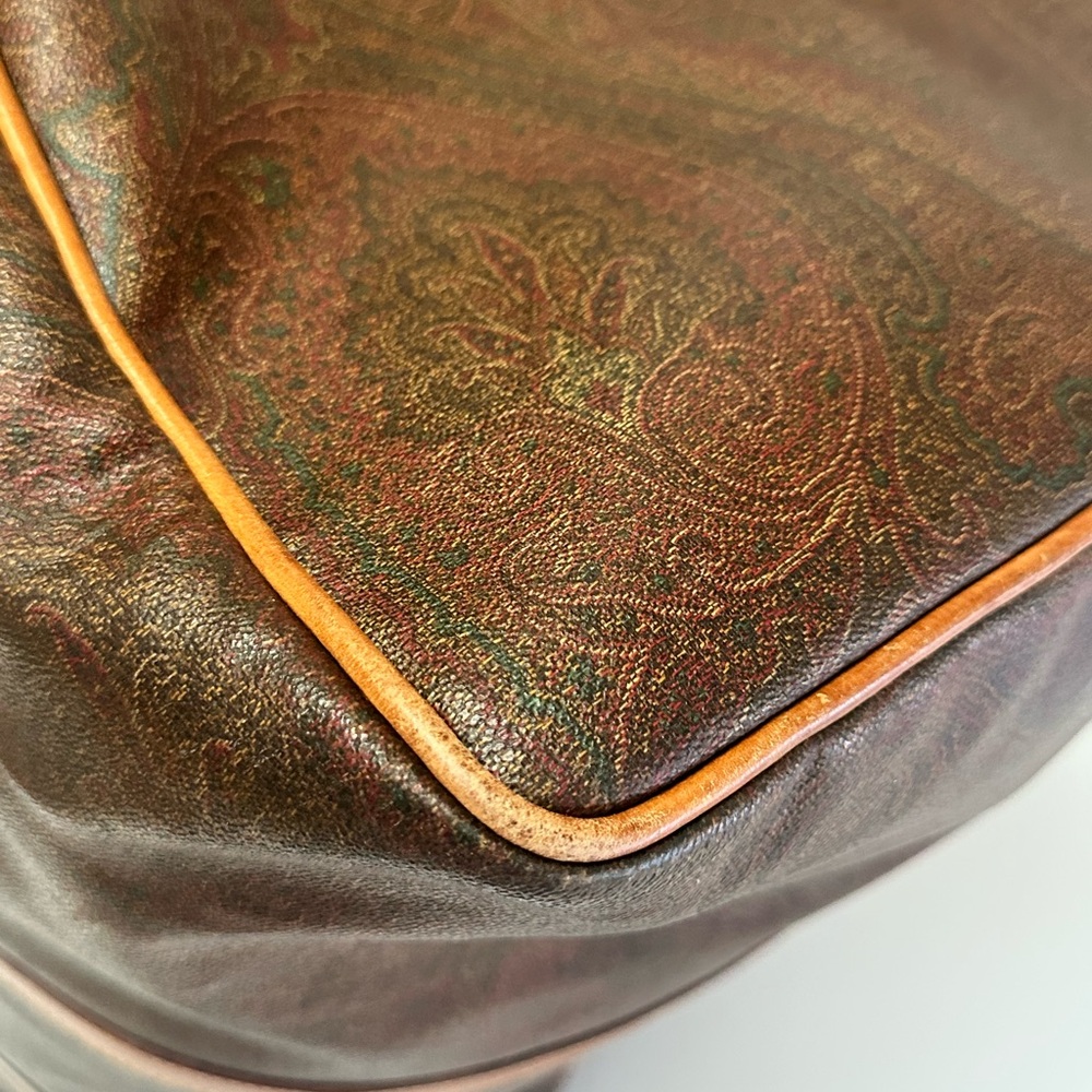 ETRO Milano Paisley Large Weekender Travel Duffel Bag with Crossbody Strap - Picture 11 of 14